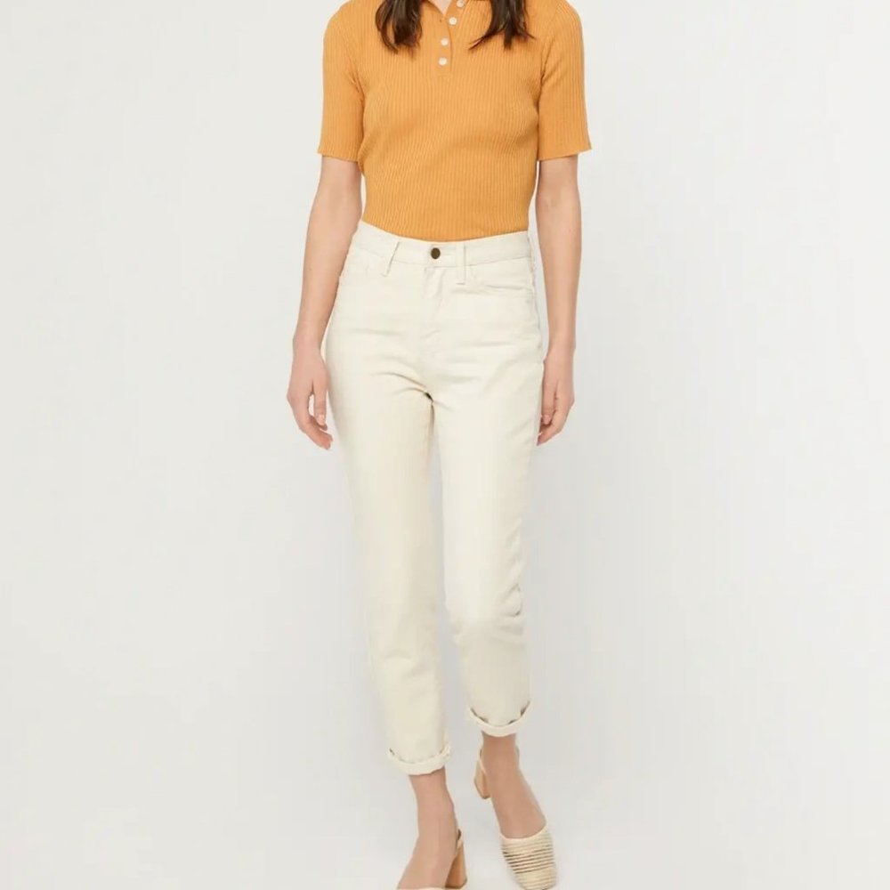 Oak + Fort tapered cream pants